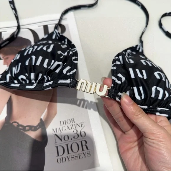 Miu Miu Monochrome Logo Bikini - Picture 7 of 8